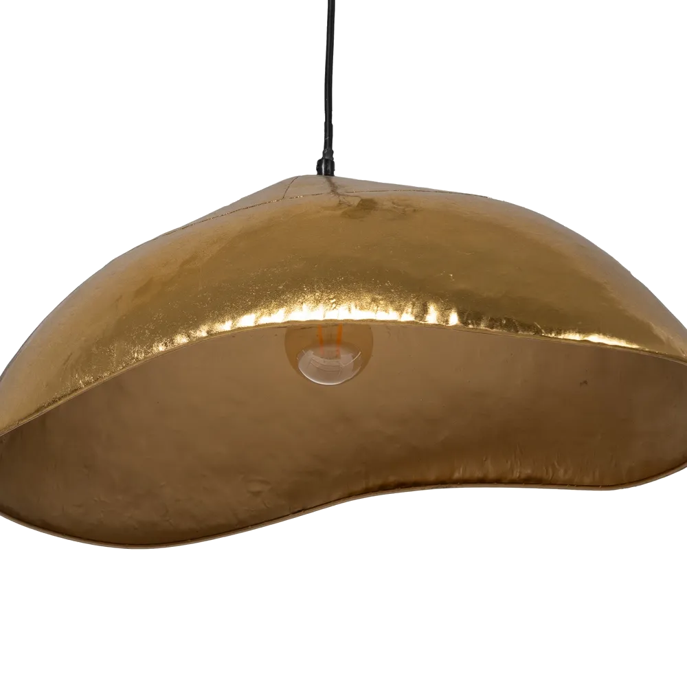 Luna curved gold metal ceiling pendant lamp from AK Interior Living.
