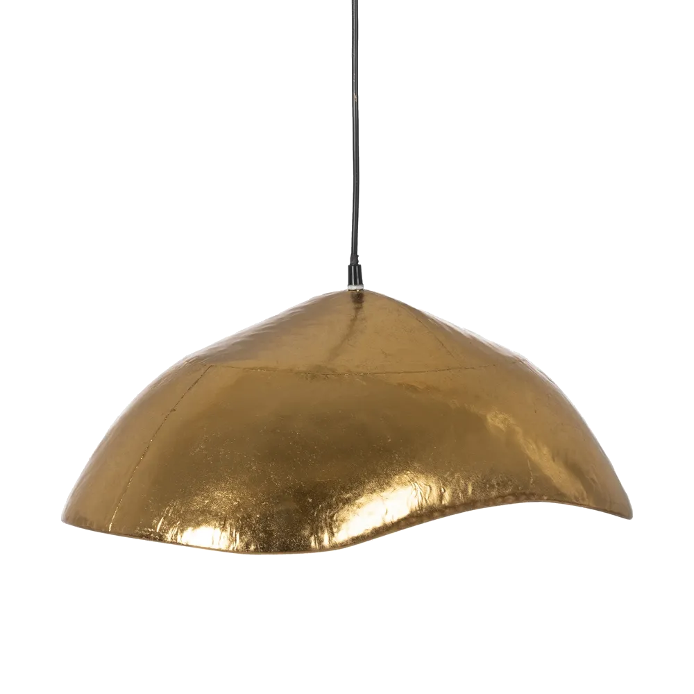 Luna curved gold metal ceiling pendant lamp from AK Interior Living.