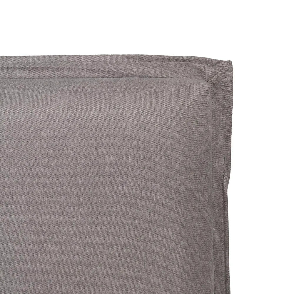 Ana-Paula taupe fabric headboard, 160 cm wide, minimalist padded design for queen or double beds