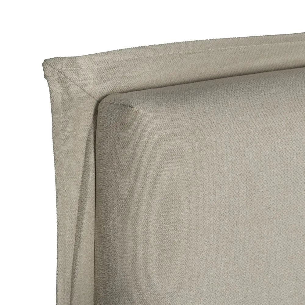 Antonella beige upholstered headboard, 190 cm wide, soft padded minimalist design for king or queen-size beds