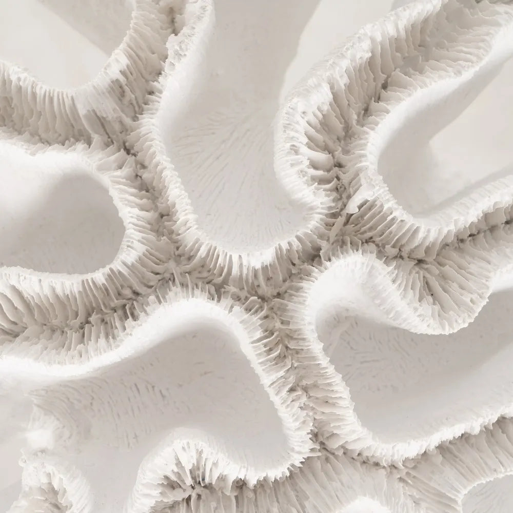 Ailbhe white resin coral sculpture, marine-inspired home decoration