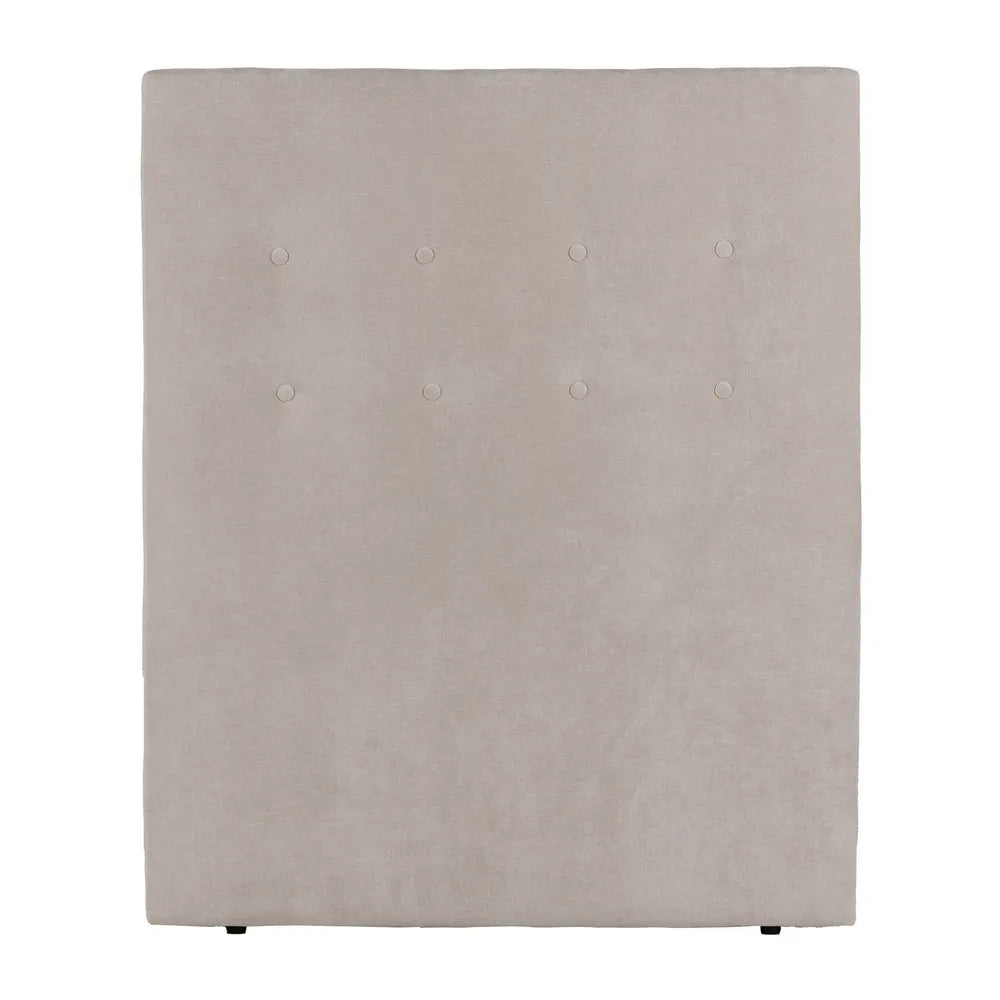 Delfina headboard in cream fabric with button tufting, 100 cm wide and 125 cm high, ideal for single beds and compact spaces