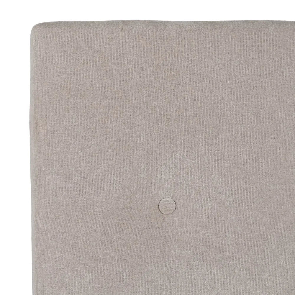 Delfina headboard in cream fabric with button tufting, 100 cm wide and 125 cm high, ideal for single beds and compact spaces