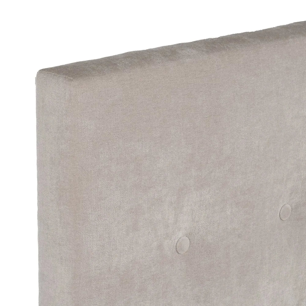 Delfina headboard in cream fabric with button tufting, 100 cm wide and 125 cm high, ideal for single beds and compact spaces