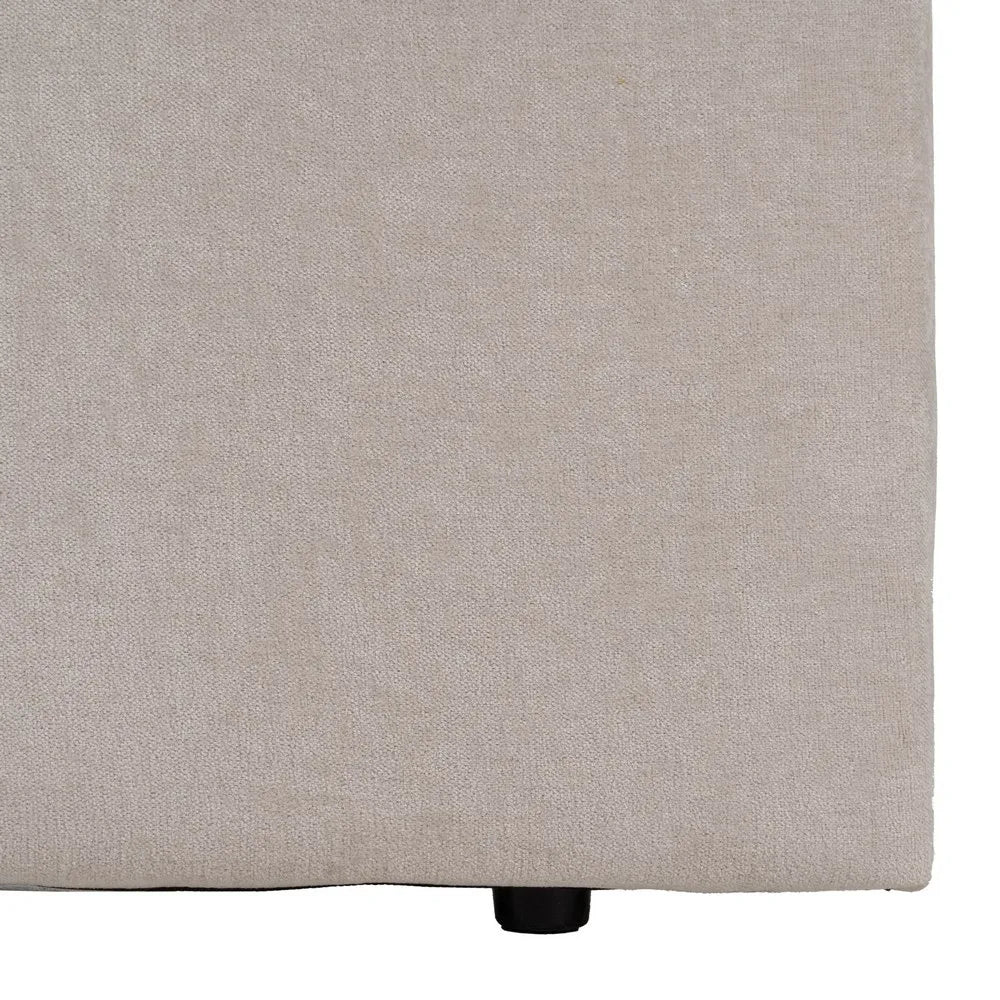 Delfina headboard in cream fabric with button tufting, 100 cm wide and 125 cm high, ideal for single beds and compact spaces