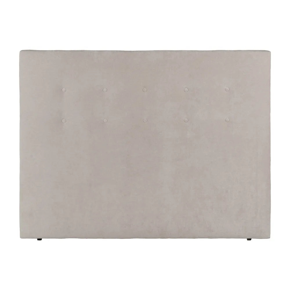 Fernanda upholstered headboard in cream fabric with tufted buttons, 165 cm wide and 125 cm high, ideal for queen-size beds