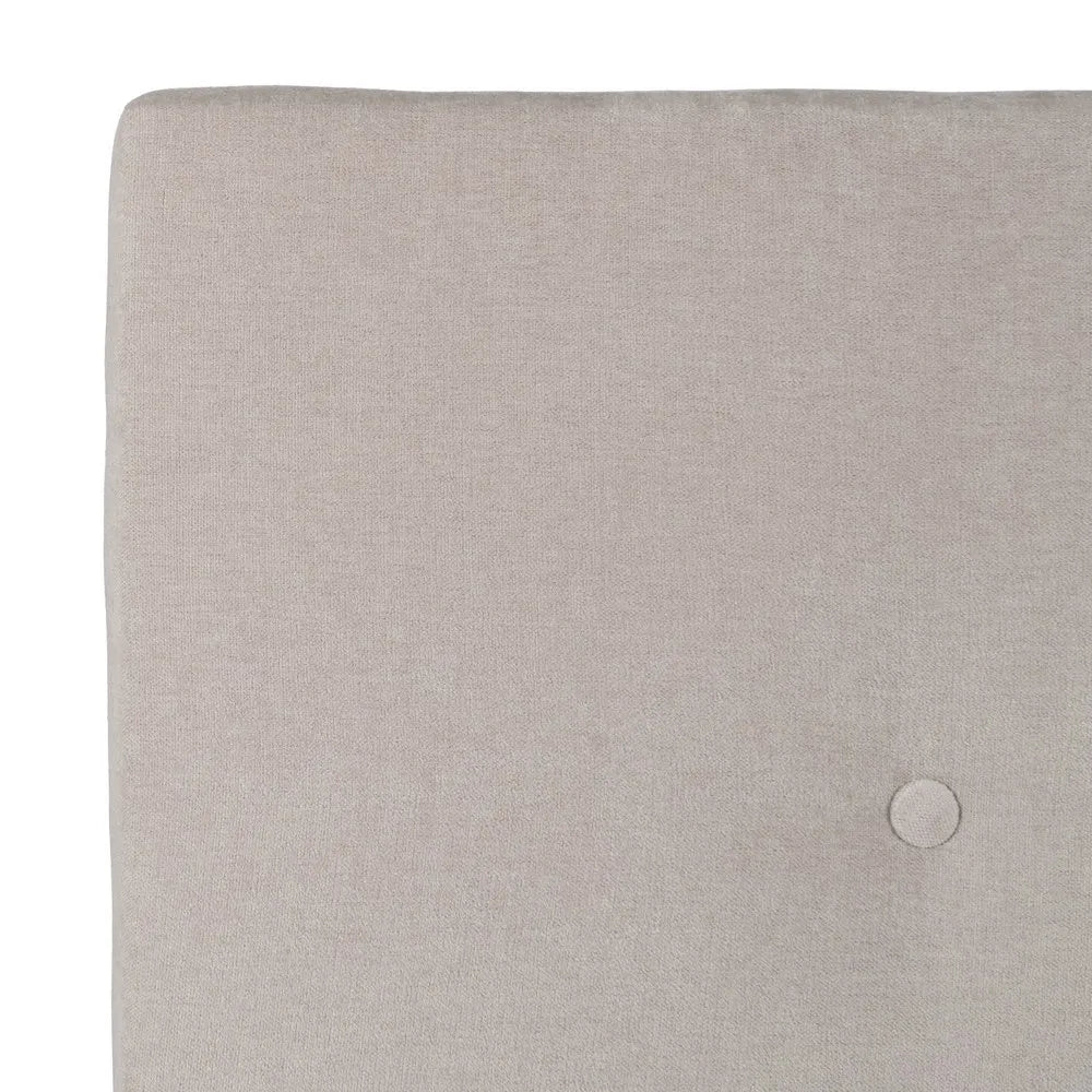 Fernanda upholstered headboard in cream fabric with tufted buttons, 165 cm wide and 125 cm high, ideal for queen-size beds