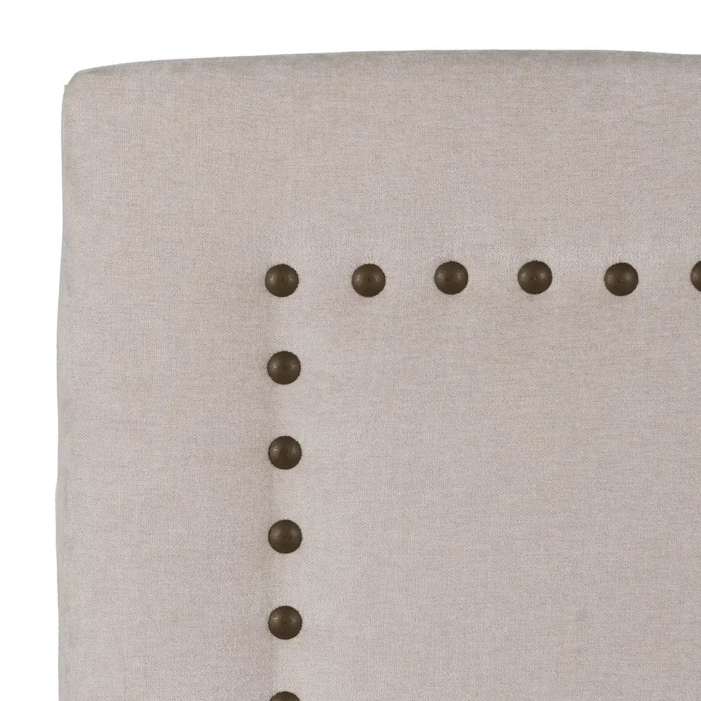 Florencia cream upholstered headboard with decorative stud detailing, 165 x 7 x 125 cm, perfect for queen-size beds