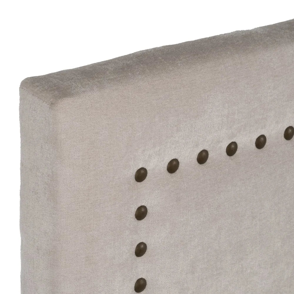 Florencia cream upholstered headboard with decorative stud detailing, 165 x 7 x 125 cm, perfect for queen-size beds