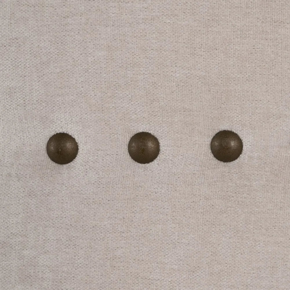 Florencia cream upholstered headboard with decorative stud detailing, 165 x 7 x 125 cm, perfect for queen-size beds