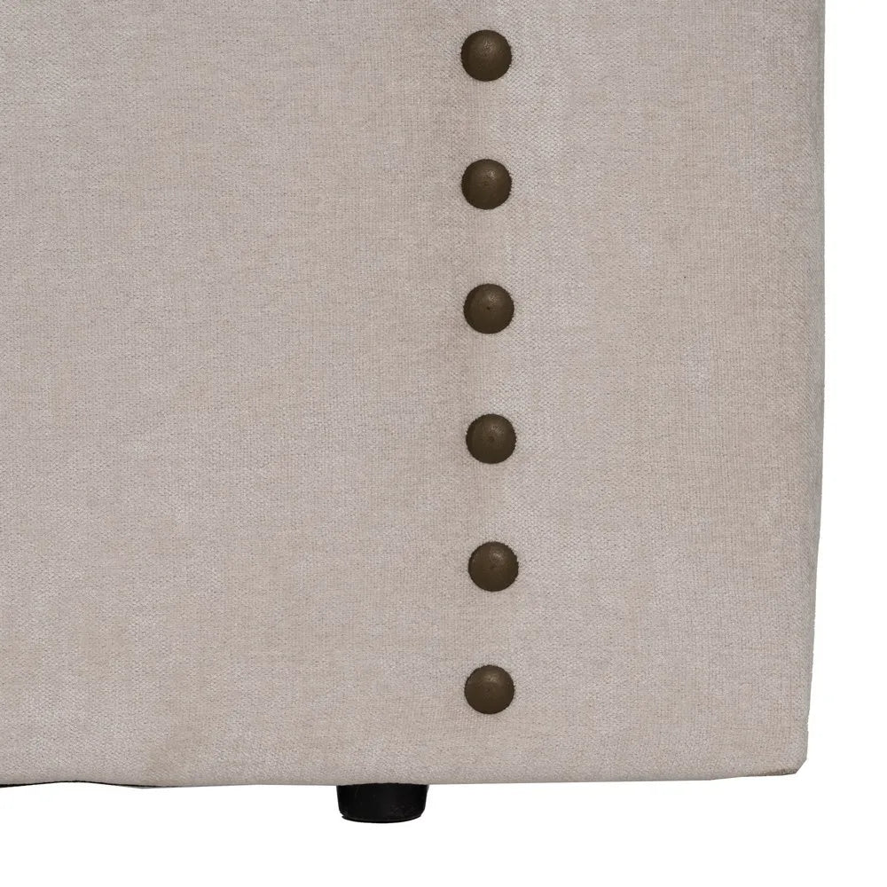 Florencia cream upholstered headboard with decorative stud detailing, 165 x 7 x 125 cm, perfect for queen-size beds