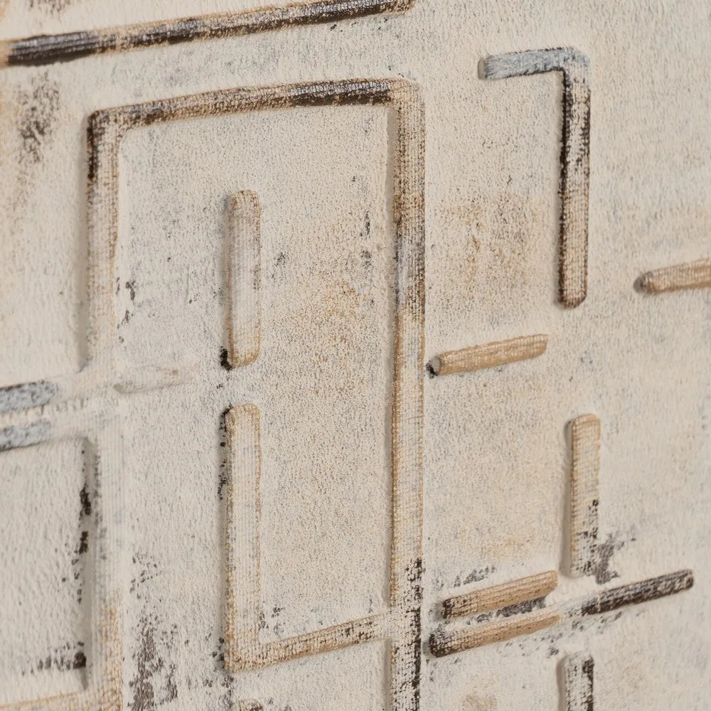 Seren abstract canvas with earthy tones and floating wooden frame, modern wall art by AK Interior Living.