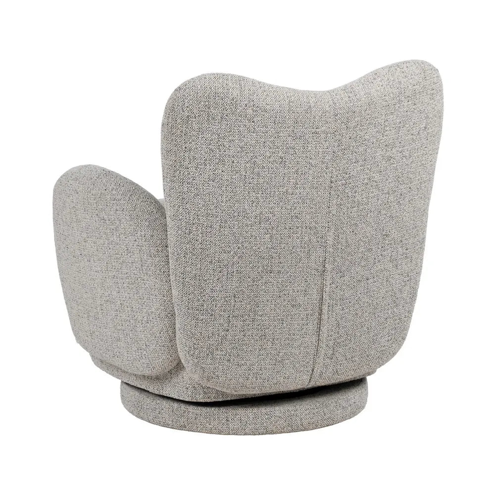 AMALA marbled fabric revolving armchair with sculpted backrest and rounded arms from AK Interior Living