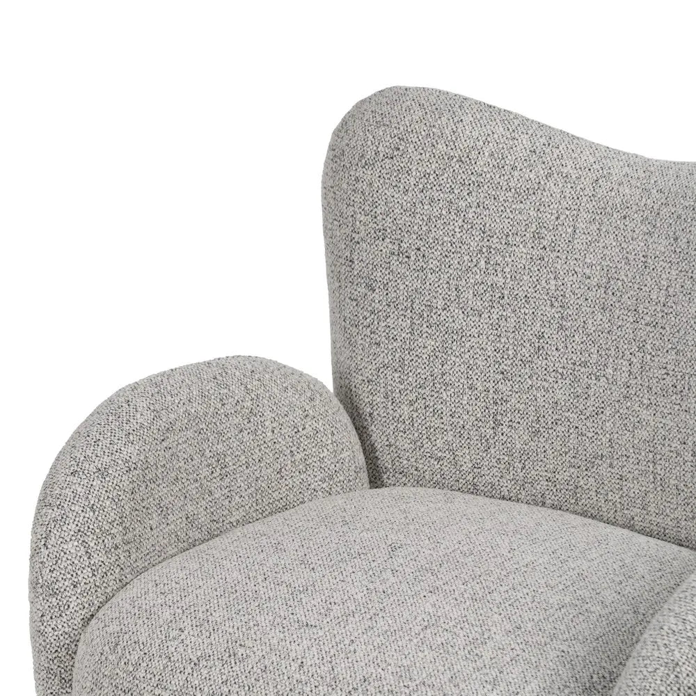 AMALA marbled fabric revolving armchair with sculpted backrest and rounded arms from AK Interior Living