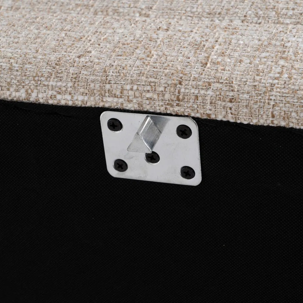 Federico Chaise Longue Sofa Beige Weave-Wood with right-hand chaise, wood legs, and soft beige fabric, 240 x 155 cm