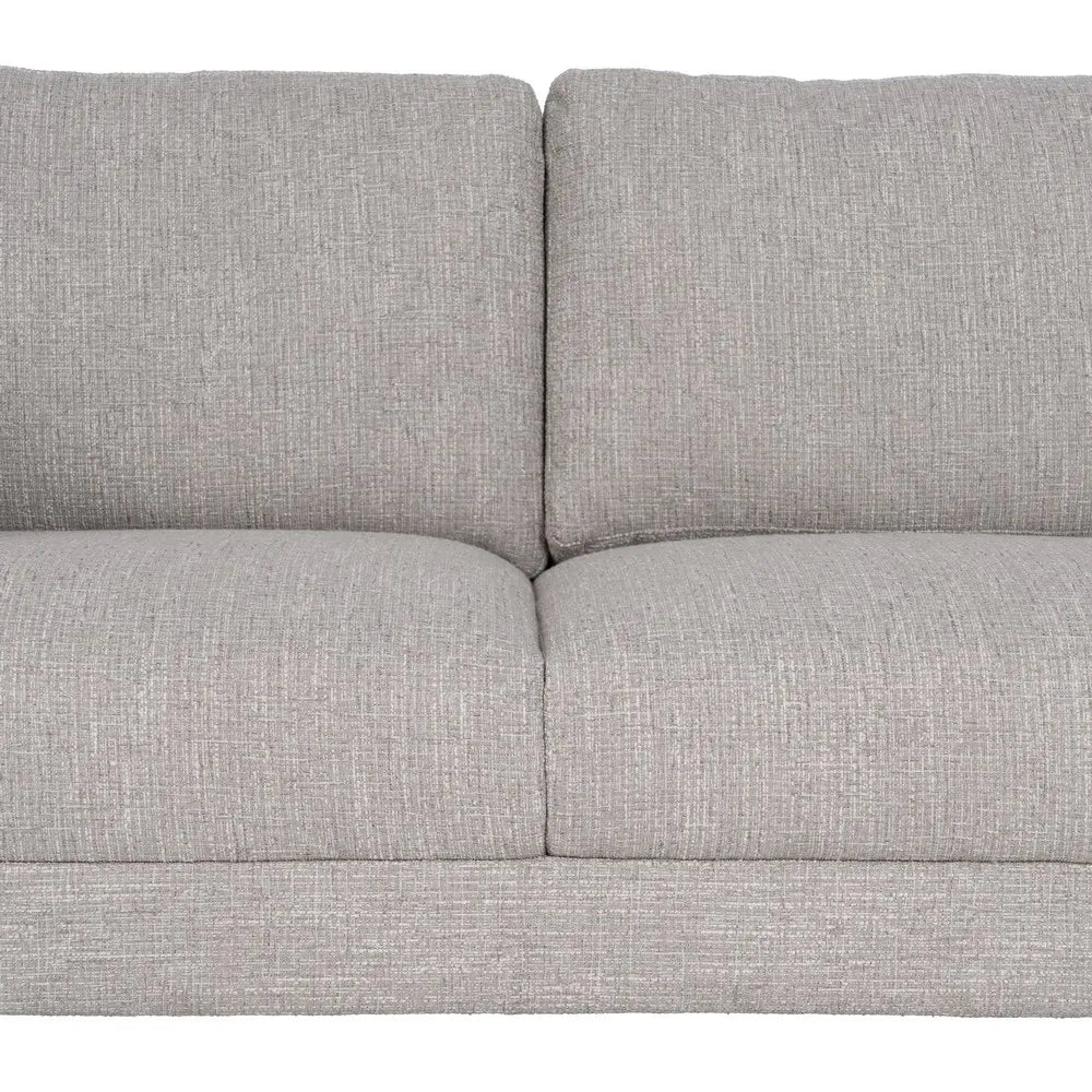 Fabio Chaise Longue Sofa Grey Weave-Wood with right-hand chaise, soft fabric, and wooden legs, 240 x 155 cm