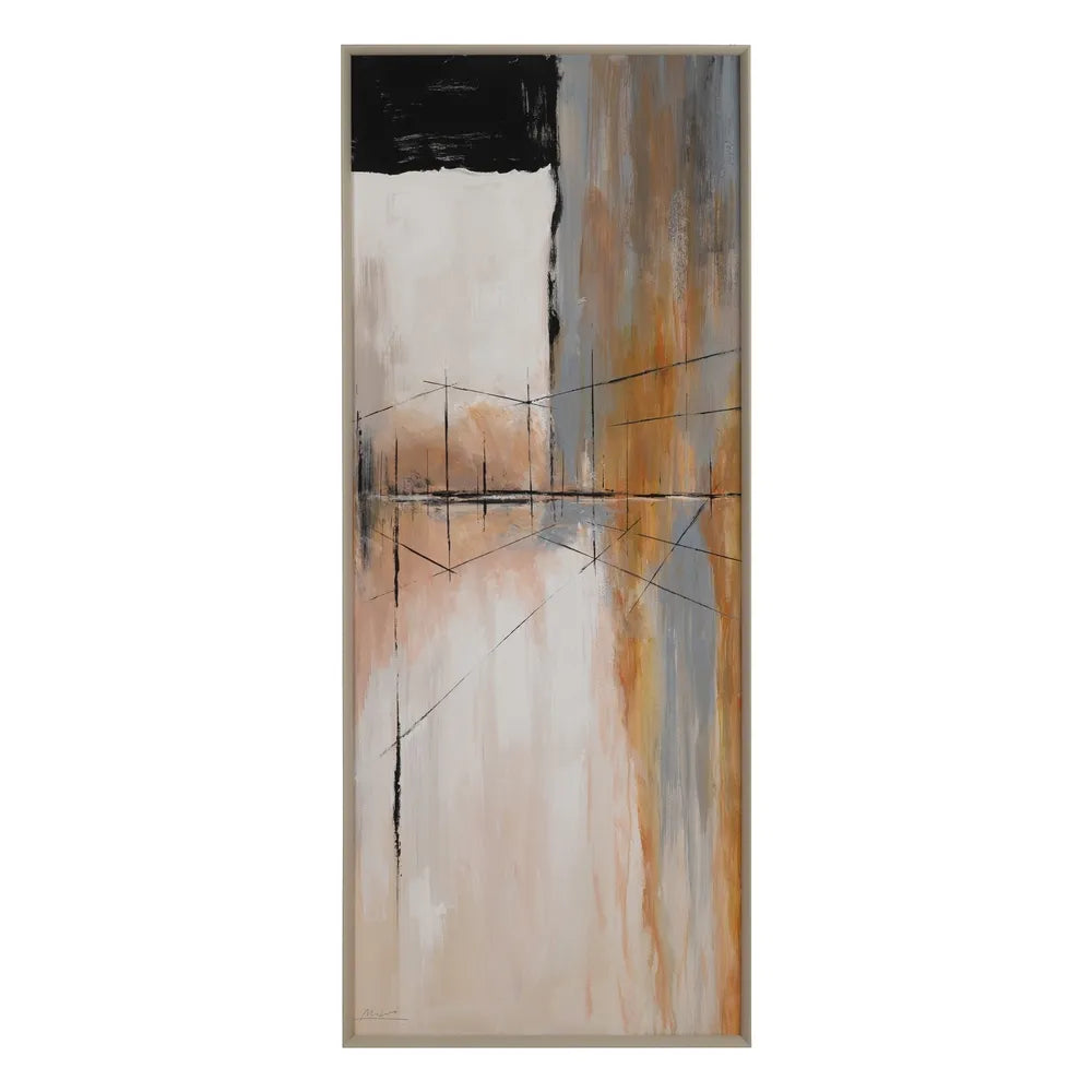 Ciara abstract canvas art set on display, featuring modern neutral tones