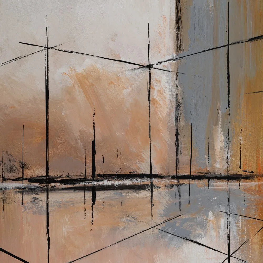 Ciara abstract canvas art set on display, featuring modern neutral tones
