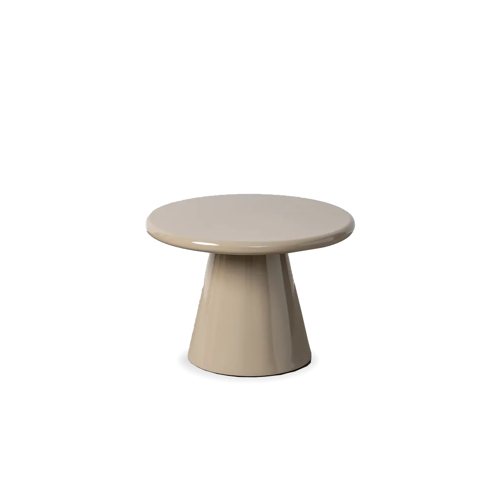 Liora coffee table in high-gloss taupe MDF, modern furniture by AK Interior Living.