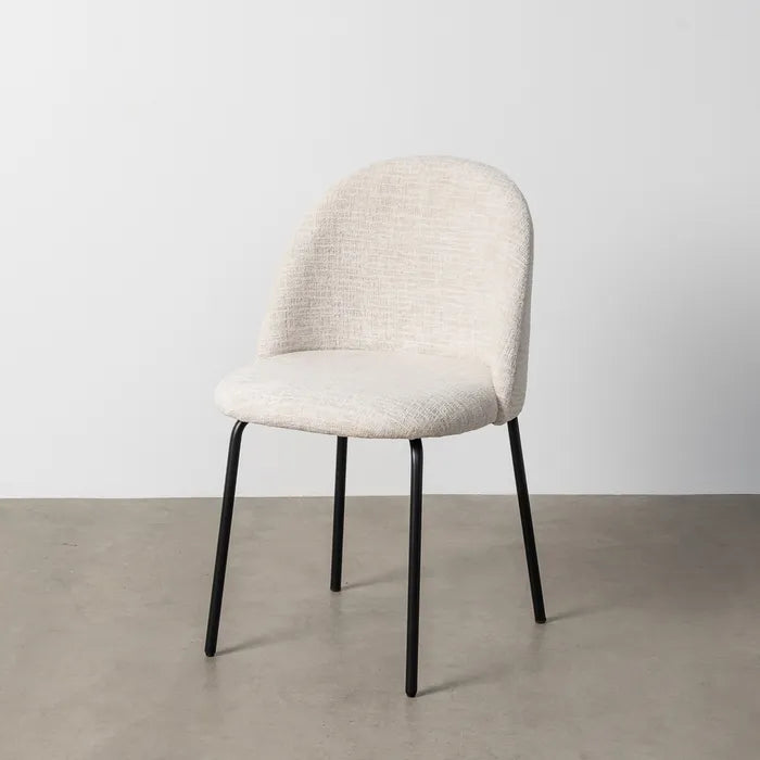 CAROL fabric dining chair with black metal legs from AK Interior Living