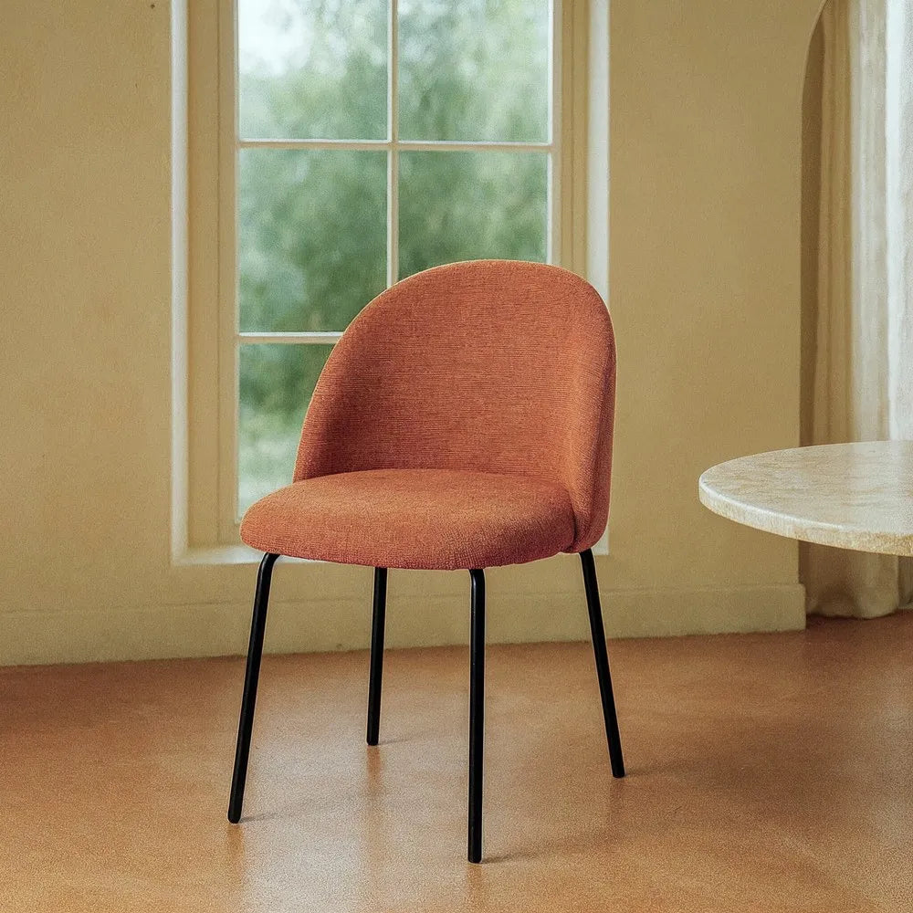 CAROL fabric dining chair with black metal legs from AK Interior Living