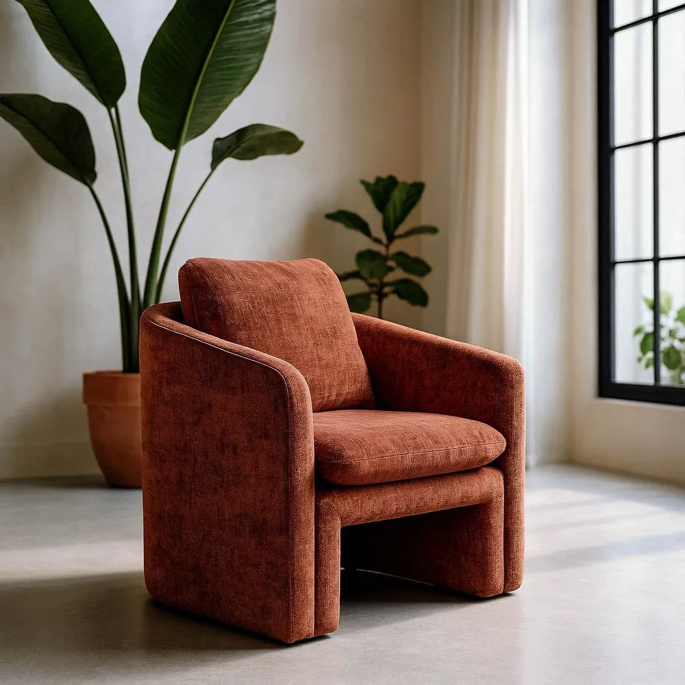 JOHN fabric armchair with plush seat and back cushions from AK Interior Living