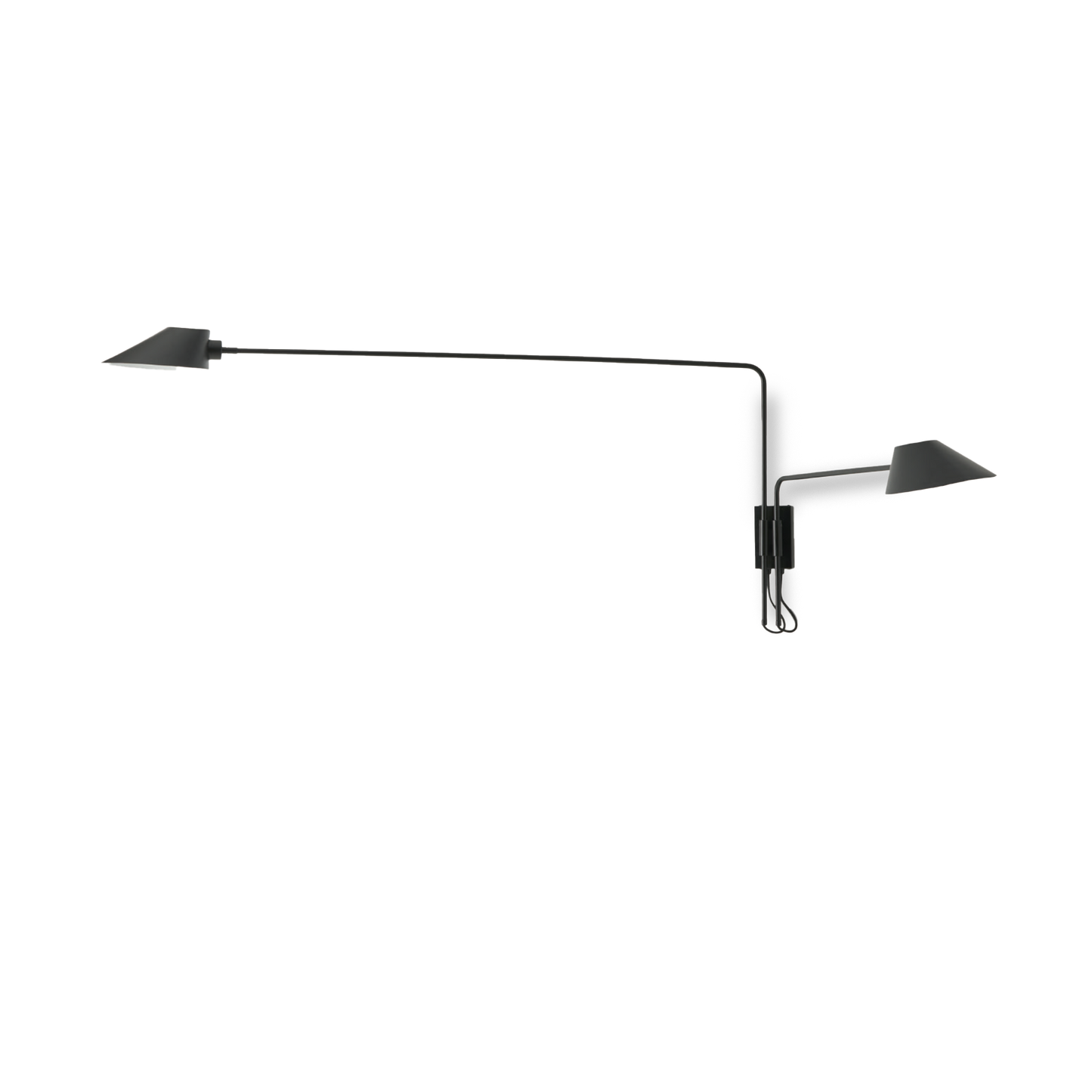 RUSSELL Dual Wall Light in matt black with adjustable dual-tone tulip shade for modern lighting