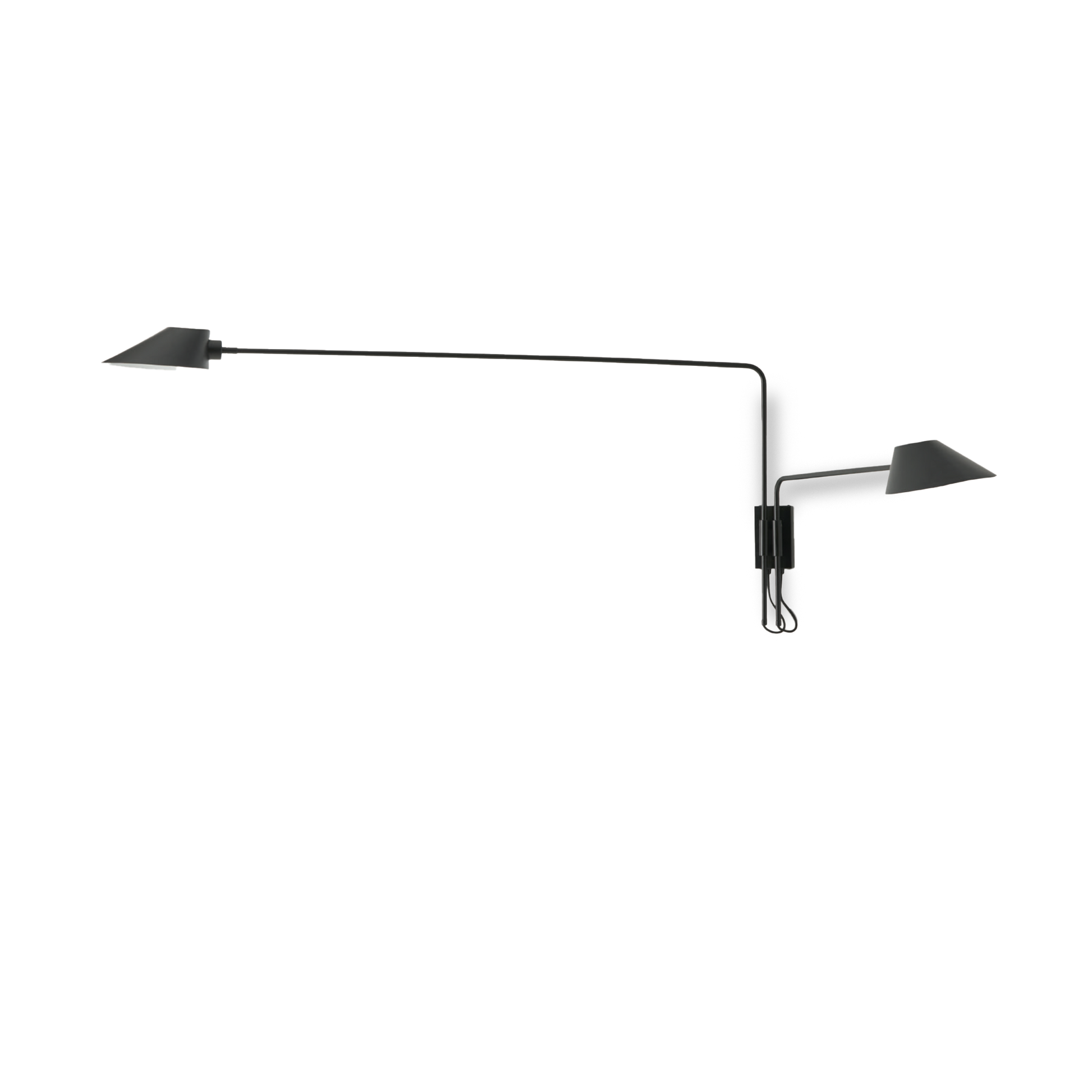 RUSSELL Dual Wall Light in matt black with adjustable dual-tone tulip shade for modern lighting