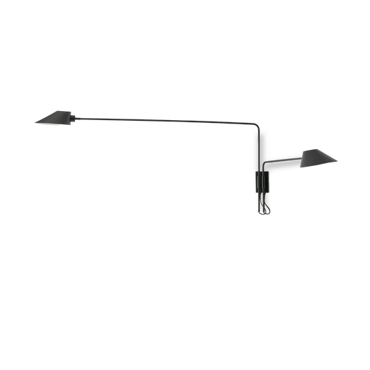 RUSSELL Dual Wall Light in matt black with adjustable dual-tone tulip shade for modern lighting
