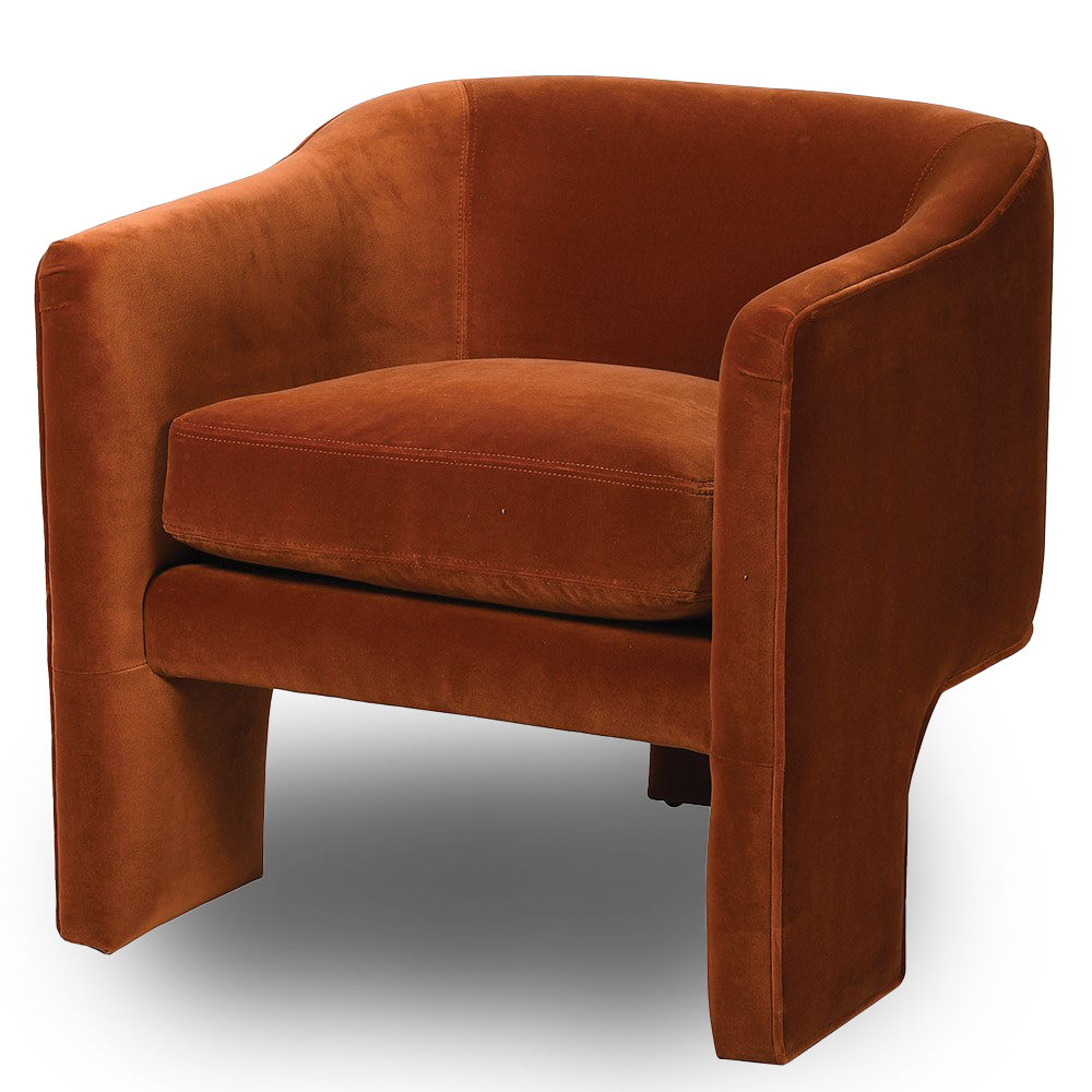 HENRY Amber Velvet Effie Chair with rich upholstery, modern design, and plush cushioning for comfort and elegance in any space.