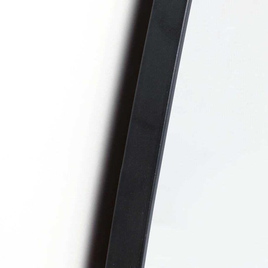 Asymmetrical wall mirror with a black frame, SIENNA Mirror 90x93cm.