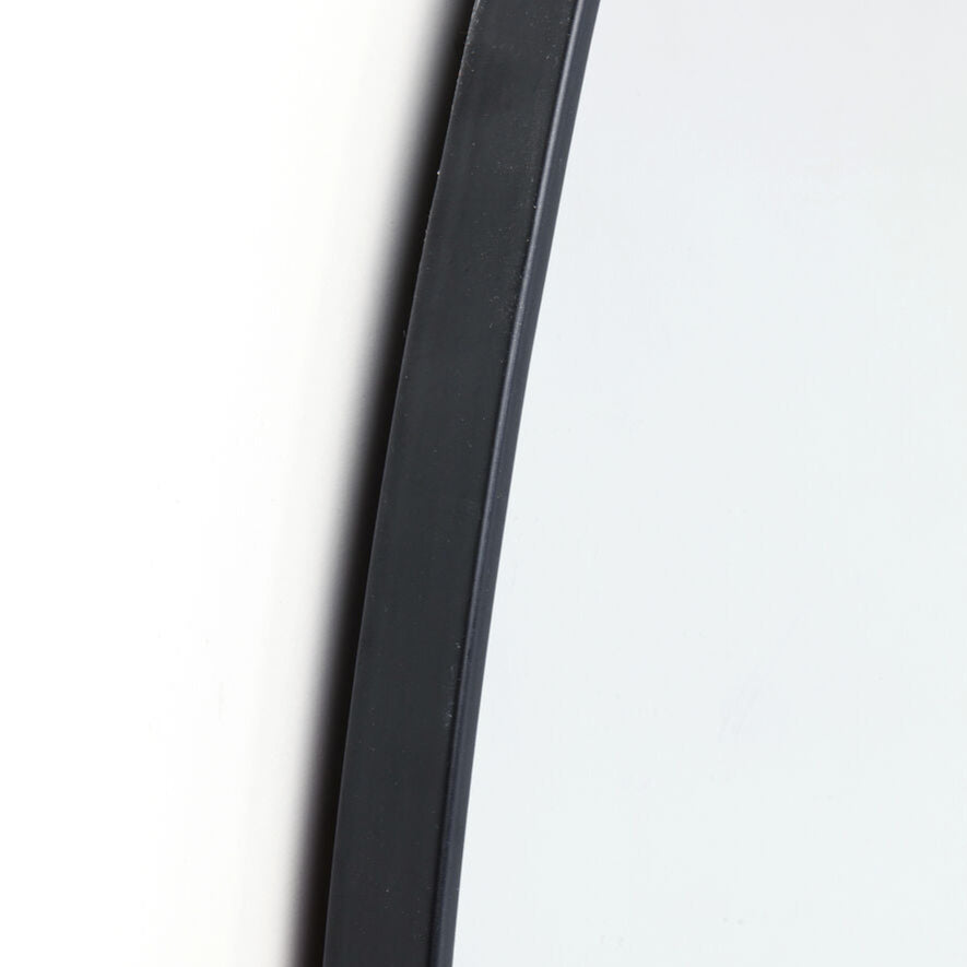 Organic-shaped wall mirror with a black frame, EVA Mirror 71x71cm.