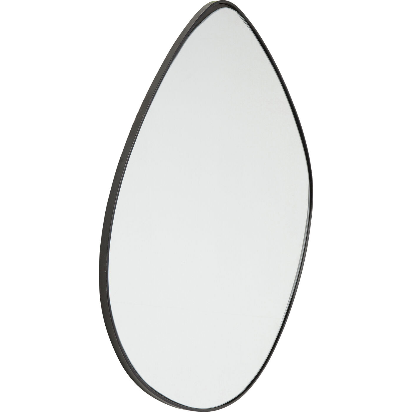 Organic-shaped wall mirror with a black frame, EVA Mirror 71x71cm.