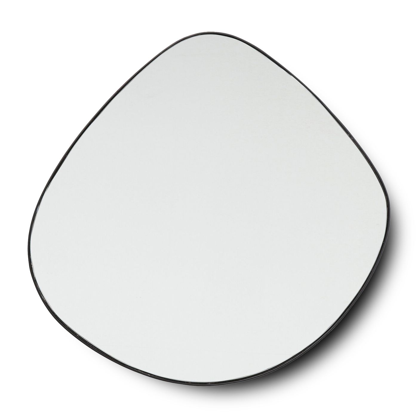 Asymmetrical wall mirror with a black frame, SIENNA Mirror 90x93cm.