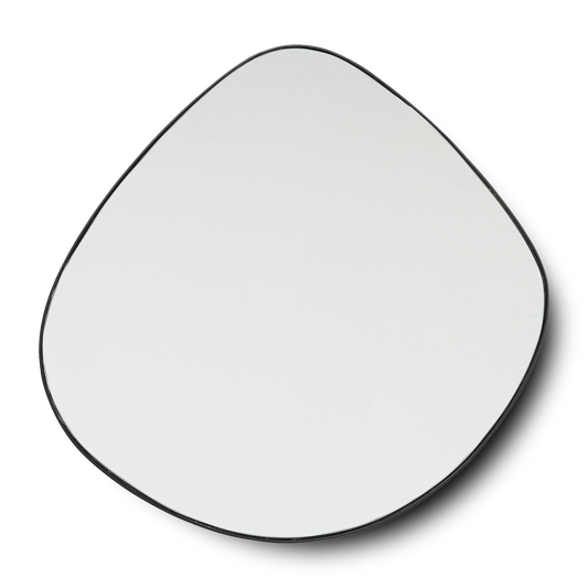 Asymmetrical wall mirror with a black frame, SIENNA Mirror 90x93cm.