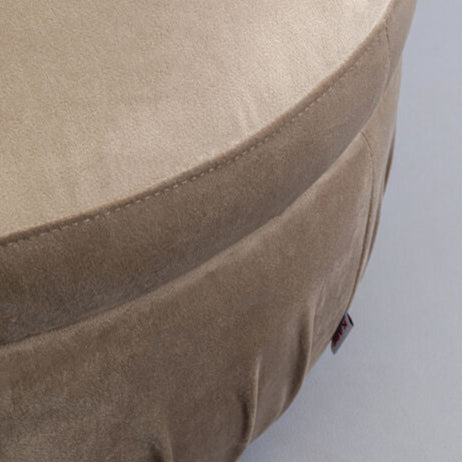 HALLE Stool Nube Grey upholstered in soft velvet with ruched detailing and cushioned top.