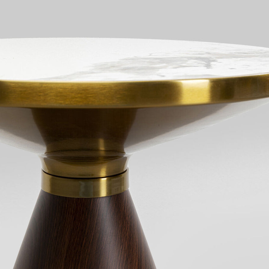ZAC Ceramic Coffee Table with marble top and walnut wood base