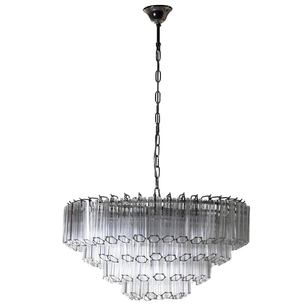 BRITNEY 4 Tier Tubular Chandelier with cascading glass pendants