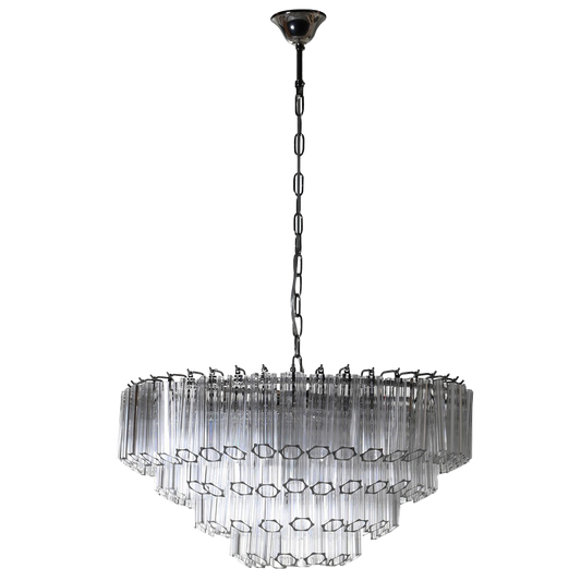 BRITNEY 4 Tier Tubular Chandelier with cascading glass pendants
