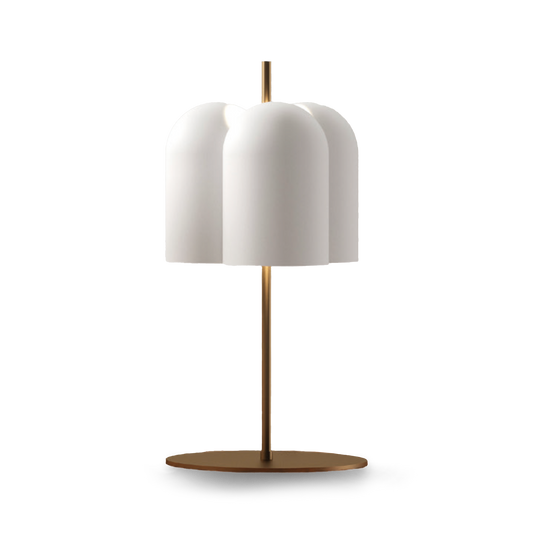 RACHEL Table Lamp with matt brass base and white shade or matt black finish