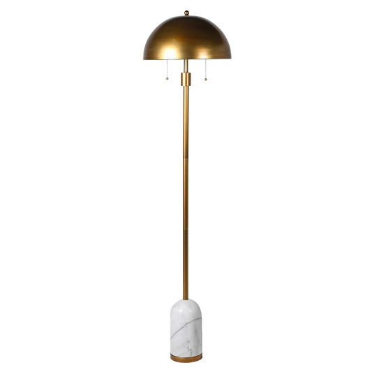 DAKOTA Gold Dome Floor Lamp with a luxurious marble base, providing elegant and sophisticated lighting for any room