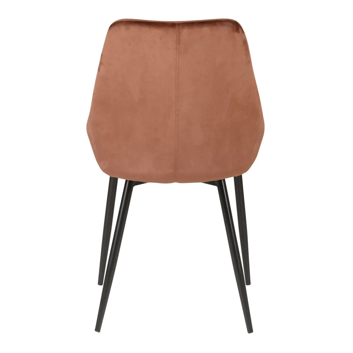 LORA velvet upholstered dining chair with black metal legs from AK Interior Living, modern seating for dining or living spaces.