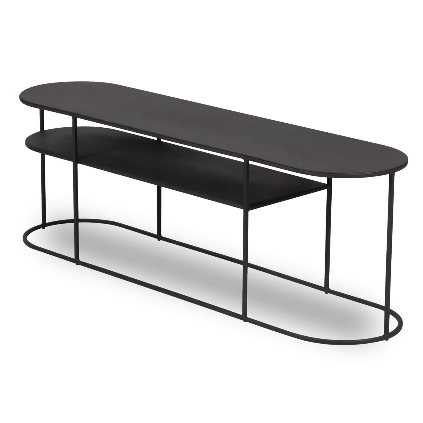 MAEVE black metal coffee table with lower shelf, ideal for contemporary living room settings