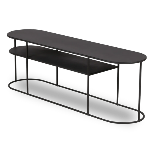 MAEVE black metal coffee table with lower shelf, ideal for contemporary living room settings