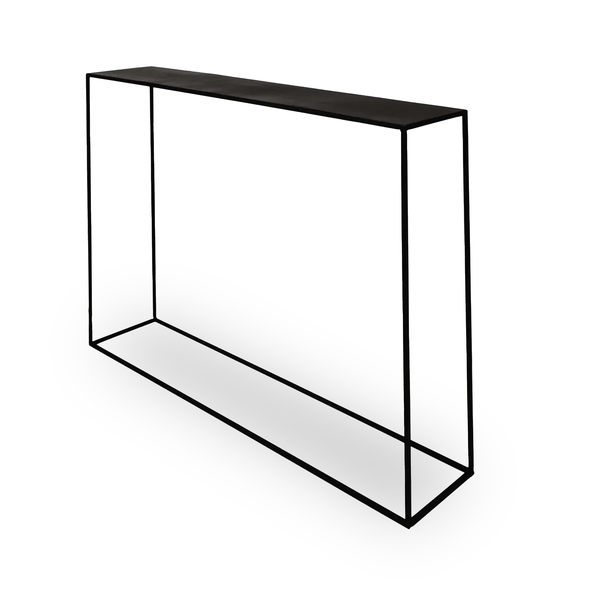 Iria black minimalist metal console table, 110 cm wide – AK Interior Living