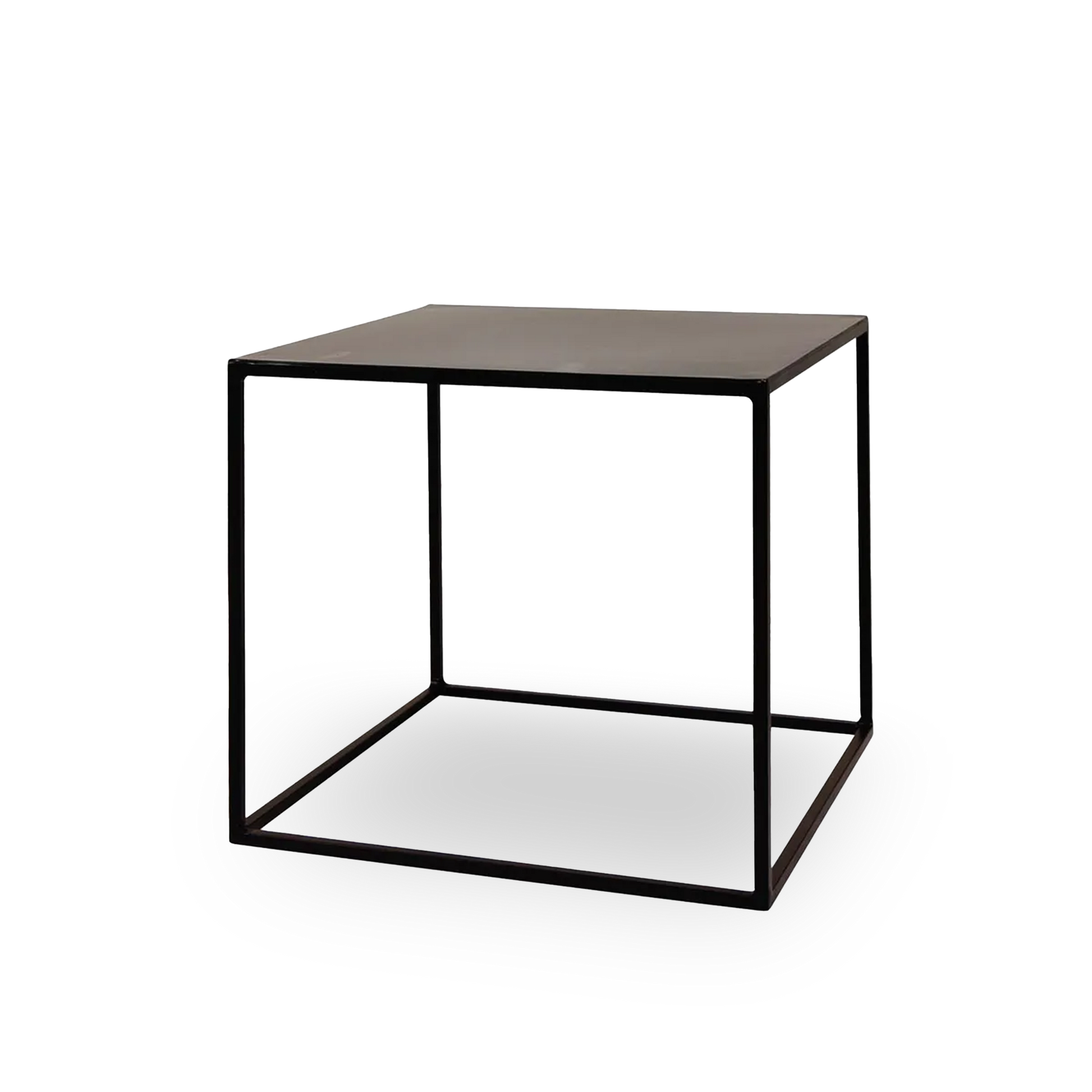 Jimena 40 cm black metal cube end table with minimalist frame – AK Interior Living