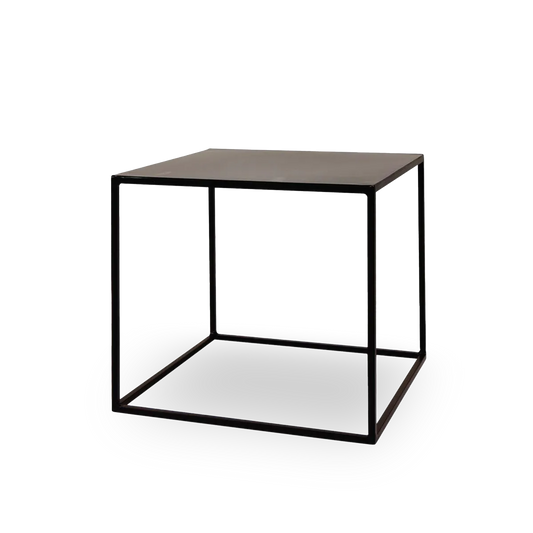 Jimena 40 cm black metal cube end table with minimalist frame – AK Interior Living