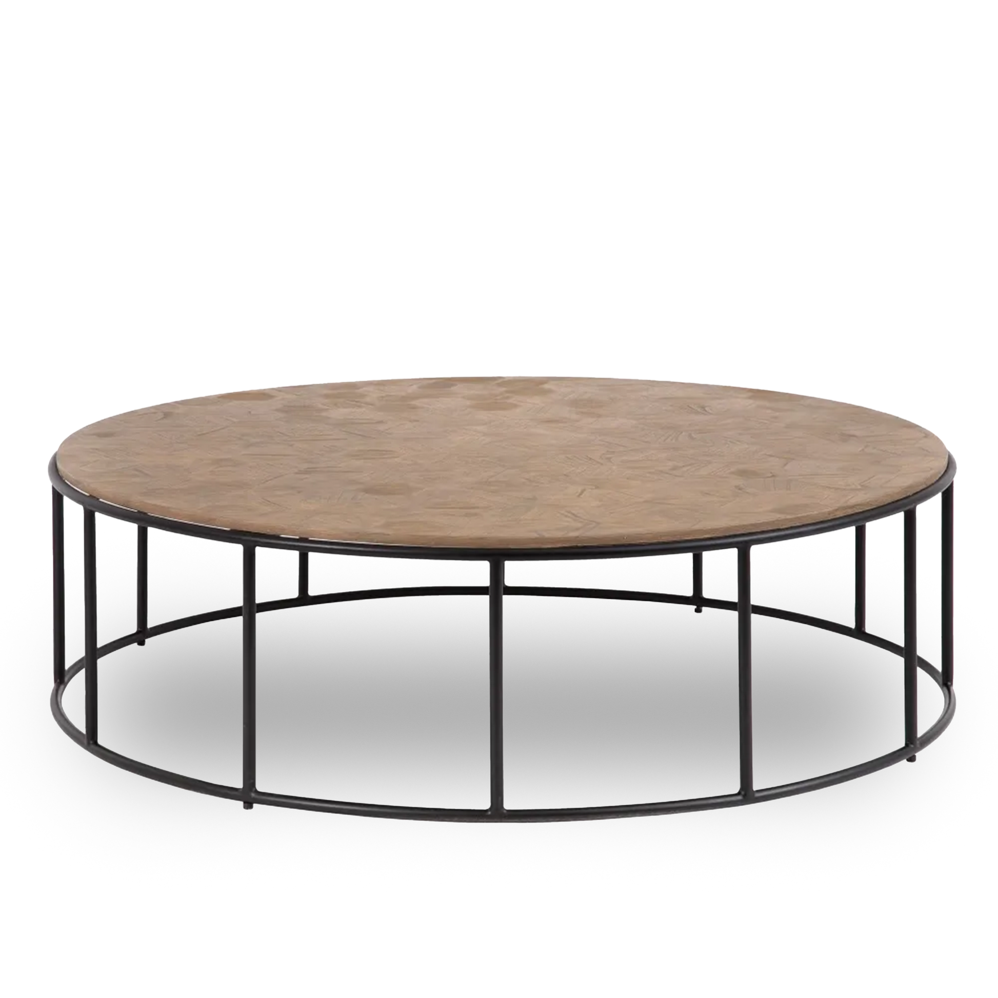 Aoife natural way MDF-metal circular coffee table in a contemporary room