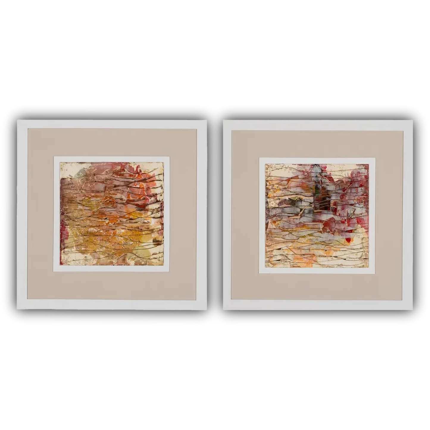 Eebha abstract wood decoration painting set in a modern interior