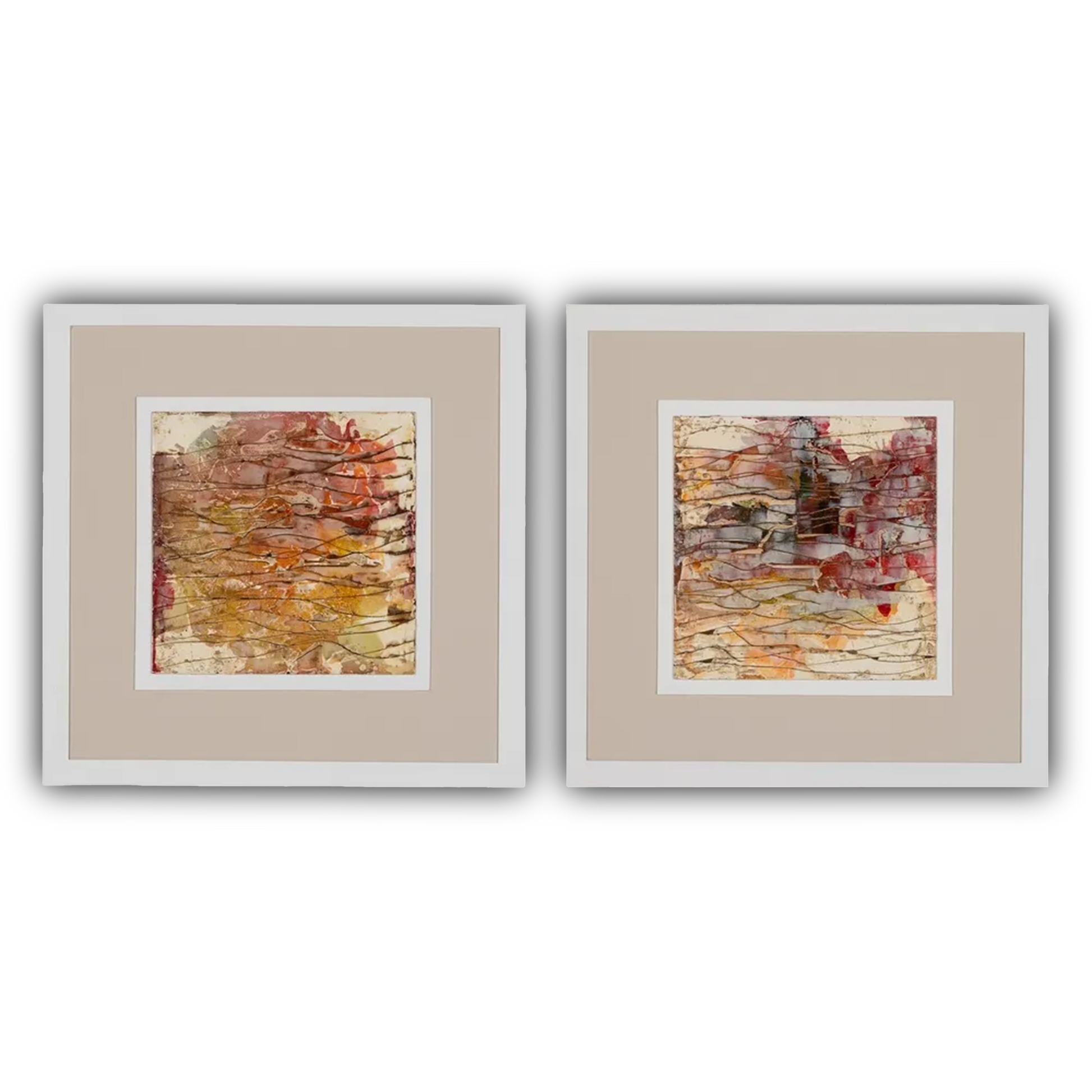 Eebha abstract wood decoration painting set in a modern interior